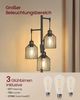 VASAGLE Bodenlampe mit 3 E27-Fassungen, höhenverstellbar, Metallschirm, Stehlampe für Wohnzimmer, modern, schwarz Bild 3