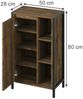 Midischrank Naola Eiche/Schwarz 50 x 80 cm mit 7 Fächern Vicco Bild 2