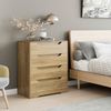 HOMECHO Kommode, Sideboard Weiß Schubladenschrank mit 4 Schubladen Bild 2