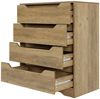 HOMECHO Kommode, Sideboard Weiß Schubladenschrank mit 4 Schubladen Bild 3
