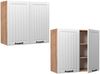 Küchenglasschrank Fame-Line Weiß Landhaus 80 cm Vicco Bild 5