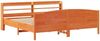 vidaXL Massivholzbett ohne Matratze Wachsbraun 200x200 Kiefernholz 3306956 Bild 3