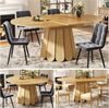 i@home Esstisch ausziehbarer Esstisch, Küchentisch, Holz Esstisch, Runder Esstisch (1 Tisch, Holzfarbe), ausziehbar zu oval, 118-158 cm, Platz für bis zu 6 Personen Bild 2