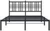 vidaXL Bettgestell mit Kopfteil Metall Schwarz 135x190 cm 376323 Bild 4