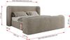 Polsterbett mit Lattenrost, Doppelbett für Schlafzimmer, Gepolstertes Kopfteil, Foam matratze, Härtegrad H2 - EMORA CLASSIC DUO - 200 x 200 cm - Beige Struktur - MIRO - LUX Bild 4