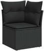 vidaXL Gartensofa-set mit Kissen 7 pcs Schwarz Poly-Rattan 3345453 Bild 5