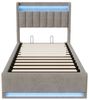 Gdood Polsterbett Polsterbett Stauraumbett Doppelbett LED, Samtstoff (1-tlg, Type-C + USB, Hydraulisch hebbarer Stauraum), Mit Bettkasten, LED-Beleuchtung, USB-Anschluss, 90x200 cm Bild 4