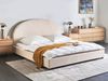 Bett mit Lattenrost Stoff VAUCLUSE 180 x 200 cm Hellbeige Bild 3