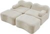 2-Sitzer Sofa modular 70cm×192cm×167cm – rahmenloses Wohnzimmersofa aus Samt in Beige Bild 3