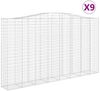 vidaXL Gabionen mit Hochbogen 9 Stk. 400x50x220/240cm Verzinktes Eisen 3146041 Bild 2