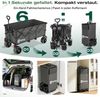 Sekey XXXL Verlängerter Bollerwagen Faltbar Handwagen mit Extra Breite 17x10 cm All-Terrain-Räder, 300L 200KG Belastbar, Anthrazit Bild 5