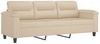 vidaXL 3-Sitzer-Sofa mit Hocker Creme 180 cm Mikrofasergewebe 3201235 Bild 4