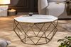 Exklusiver Couchtisch BIJOUX ca. 70cm weiss messing Marmor Bild 4