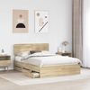 vidaXL Bettrahmen mit Kopfteil Sonoma-Eiche 150 x 200 cm Holzwerkstoff 3412173 Bild 3
