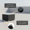 RS Trade® 'Toscana' Polyrattan Beistelltisch mit verstärktem Alu-Gerüst und Temperglas Tischplatte, mit Spannbändern und höhenverstellbaren Standfüßen, schwarz Bild 3