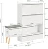 SoBuy FSR134-W Schuhschrank, MDF, Lackiert, Weiß, 70 x 90 x 34 cm Bild 3