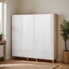 andas Kleiderschrank Lund Schlafzimmerschrank Bestseller im skandinavischem Design Garderobenschrank mit Premium Innenausstattung, Breite 200cm hochglanz Bild 3