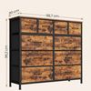 SONGMICS Kommode mit 10 Stoffschubladen, Aufbewahrungsschrank mit Metallgestell, 98,7 x 30 x 96,2 cm, Braun Bild 5