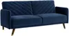 Vente-unique - Schlafsofa Klappsofa 3-Sitzer - Samt - Blau - JORIS Bild 2