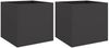 vidaXL Pflanzkübel 2 Stk. Schwarz 42x40x39 cm Stahl 841548 Bild 2