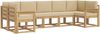 vidaXL Outdoor-Sofagarnitur mit Kissen 7 pcs Weiß und Beige 3388147 Bild 2