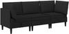 vidaXL Wohnzimmergarnitur 3 pcs Schwarz Stoff 3413808 Bild 2