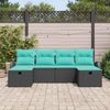 vidaXL Gartensofa-set mit Kissen 6 pcs Schwarz Poly-Rattan 3360457 Bild 3