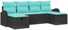vidaXL Gartensofa-set mit Kissen 6 pcs Schwarz Poly-Rattan 3360457 Bild 2