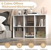 Bücherregal mit 6 Fächern Würfelregal Standregal offenes Regal Aufbewahrungsregal für Wohnzimmer Weiß Bild 1