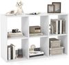 Bücherregal mit 6 Fächern Würfelregal Standregal offenes Regal Aufbewahrungsregal für Wohnzimmer Weiß Bild 2
