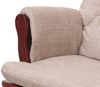 Relaxsessel HWC-C76, Schaukelstuhl Schwingstuhl mit Hocker Stoff Chenille (465g/m²) Öko-Tex ~ creme, Gestell dunkel Bild 5