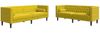 vidaXL 2-tlg. Chesterfield-Sofa-Set mit Nackenrollen Gelb Samt 3209297 Bild 2