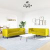 vidaXL 2-tlg. Chesterfield-Sofa-Set mit Nackenrollen Gelb Samt 3209297 Bild 3