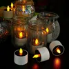 6 Stck LED Solar Tee Licht im Freien wasserdicht Flammenlose blinkende Kerze Bild 5