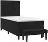 vidaXL Boxspringbett mit Matratze Schwarz 80x200 cm Samt 3137691 Bild 3