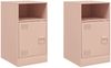 vidaXL Nachttische 2 Stk. Rosa 34,5x39x62 cm Stahl 841766 Bild 5