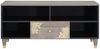 vidaXL TV-Schränk mit Regal Grau 100 x 33 x 46 cm Massivholz Mango 4018788 Bild 3
