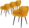 ML-DESIGN Stuhl Esszimmerstühle Set mit Armlehne & Rückenlehne Polsterstuhl Stuhl (4 St), 4er Set Küchenstühle Gelb 60x63x80cm aus Samt Bild 4
