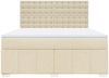 vidaXL Boxspringbett mit Matratze Creme 180x200 cm Stoff 3291766 Bild 4