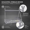ML-DESIGN Spielbett Hausbett Tipi Zeltbett inkl. Lattenrost Bodenbett Kinder Himmelbett, Abenteuerbett mit Rausfallschutz Zelt Bett Kiefer Grau Kinderhaus Bild 4