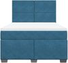 vidaXL Boxspringbett mit Matratze Blau 160x200 cm Samt 3290952 Bild 4
