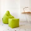 Green Bean® Sitzsack-Hocker 40x40x40cm mit EPS-Perlen Füllung - Sitz-Pouf für Sitzsäcke - Sitzhocker für Kinder und Erwachsene - Hellgrün Bild 4