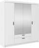 Elena 4türig Kleiderschrank Drehtürenschrank Wäscheschrank Schrank Weiss Spiegel Bild 2