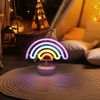 2x LED Tischleuchte, Regenbogen, weiß, Neonleuchte, H 19,5 cm Bild 5