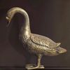 Dekofigur Gans Aluminium Gold 46cm Modern Tischdekoration Wohnaccessoire Bild 2
