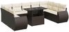 vidaXL 10-tlg. Garten-Sofagarnitur mit Kissen Braun Poly Rattan 3326704 Bild 2