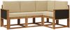 vidaXL Outdoor-Sofagarnitur mit Kissen 4 pcs Natur und Beige Polyester 3385164 Bild 2