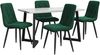 Essgruppe 5-teilig mit 4 Grün Samtstühlen und rechteckigem Esstisch, Küchentisch Set, Esszimmerstuhl Samt, moderner Esstisch Bild 3