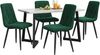 Essgruppe 5-teilig mit 4 Grün Samtstühlen und rechteckigem Esstisch, Küchentisch Set, Esszimmerstuhl Samt, moderner Esstisch Bild 2