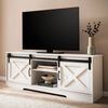 Lowboard Weiß 150x59,5x39,5cm TV-Kommode Landhaus-Stil mit Schiebetüren Wohnzimmer Bild 2